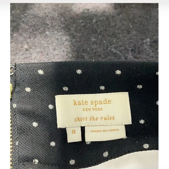 Kate Spade Black and White Polka Dot Knee Length Skirt - Picture 4 of 5